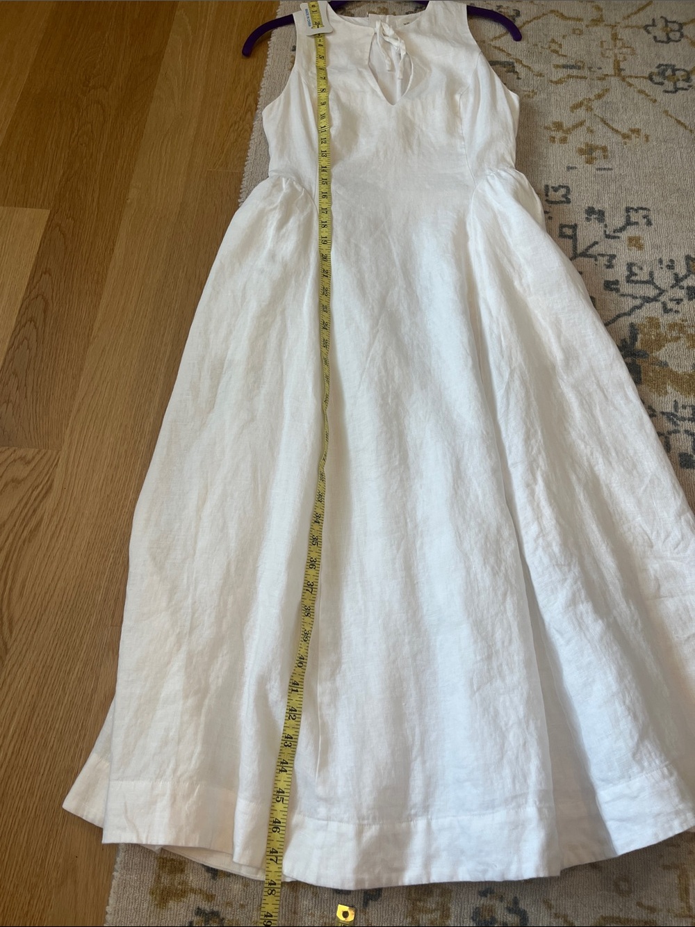 Aritzia White Sleeveless Midi Dress with Keyhole Neck - Picture 14 of 14